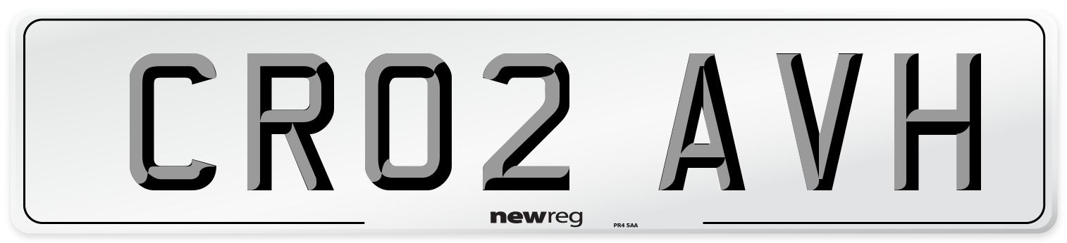 CR02 AVH Number Plate from New Reg